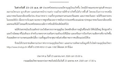 เชียงรายเตรียมรับมือ “พายุฤดูร้อน” 23-25 เม.ย.69 นี้ ระวังอันตรายจากลมกระโชกแรง ฟ้าผ่า ลูกเห็บตกในบางพื้นที่